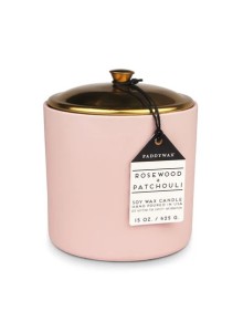 Керамична соева свещ Падивакс, Hygge - розова - Розово дърво и пачули 425 гр